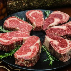 Raw marbled meat steak
