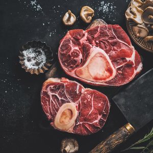 Raw meat with spices